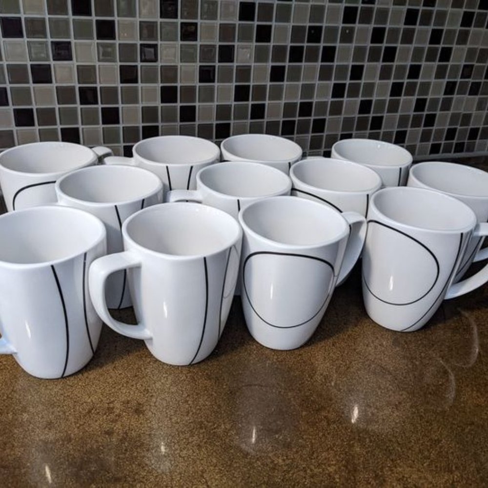 Set of 12 Corelle Coffee Cups